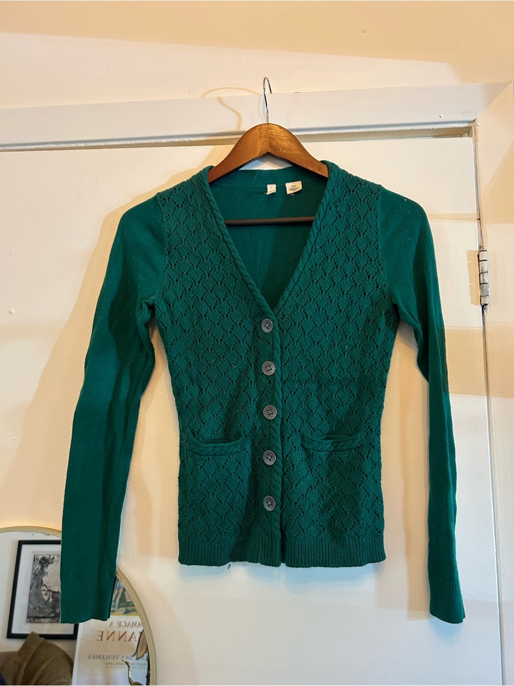 Anthropologie Green Cardigan